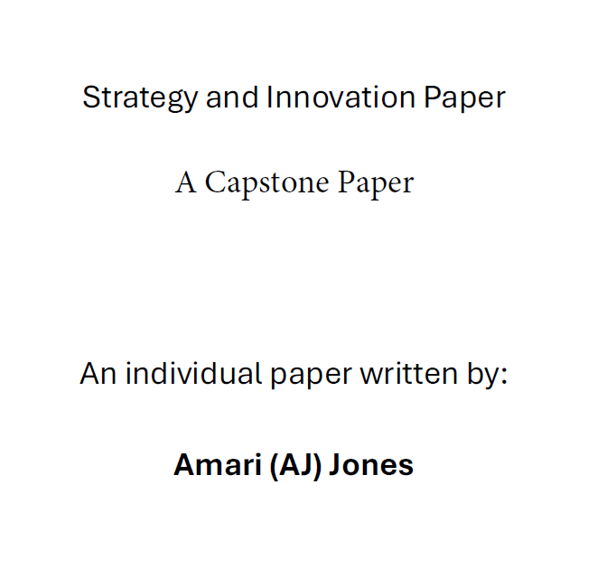 Strategy and Innovation capstone paper thumbnail