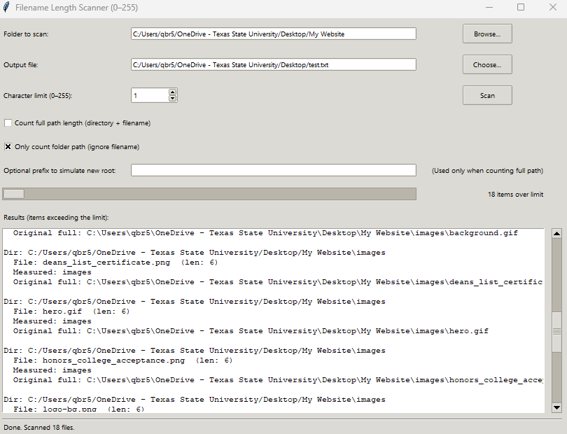 Filename Length Scanner tool thumbnail